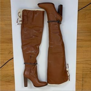 Dundas x Revolve Kate Shearling OTK boots 7